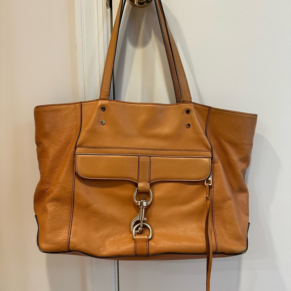 Rebecca Minkoff Tan Laptop Bag with Structured Design